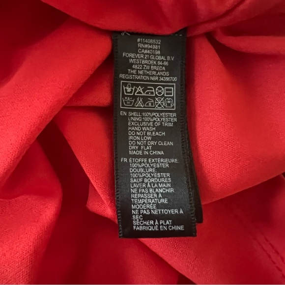 Red spaghetti strap dress with crinkle chiffon overlay - Picture 4 of 5